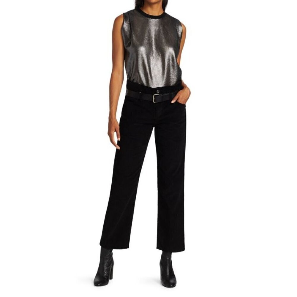 RTA Dexter Belted Corduroy Pants Black Womens Size 26